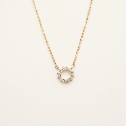 Moissanite 0.25 CT Round Cut Diamond Circle Pendant Necklace