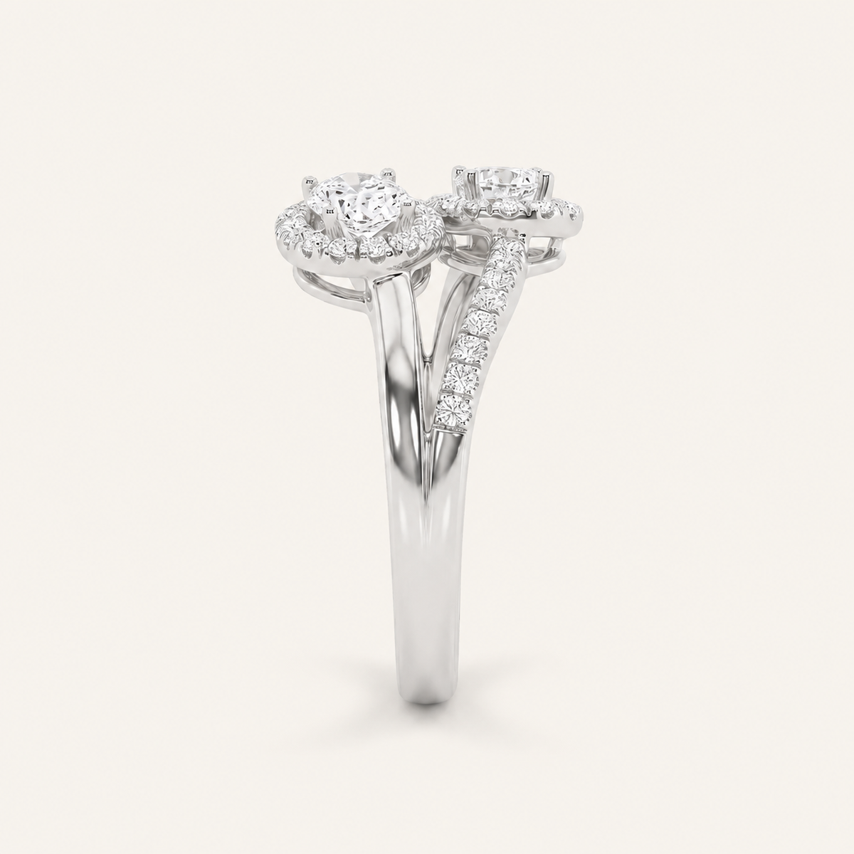Lab Grown Diamond 1.00 CT Oval Cut Toi Et Moi Ring