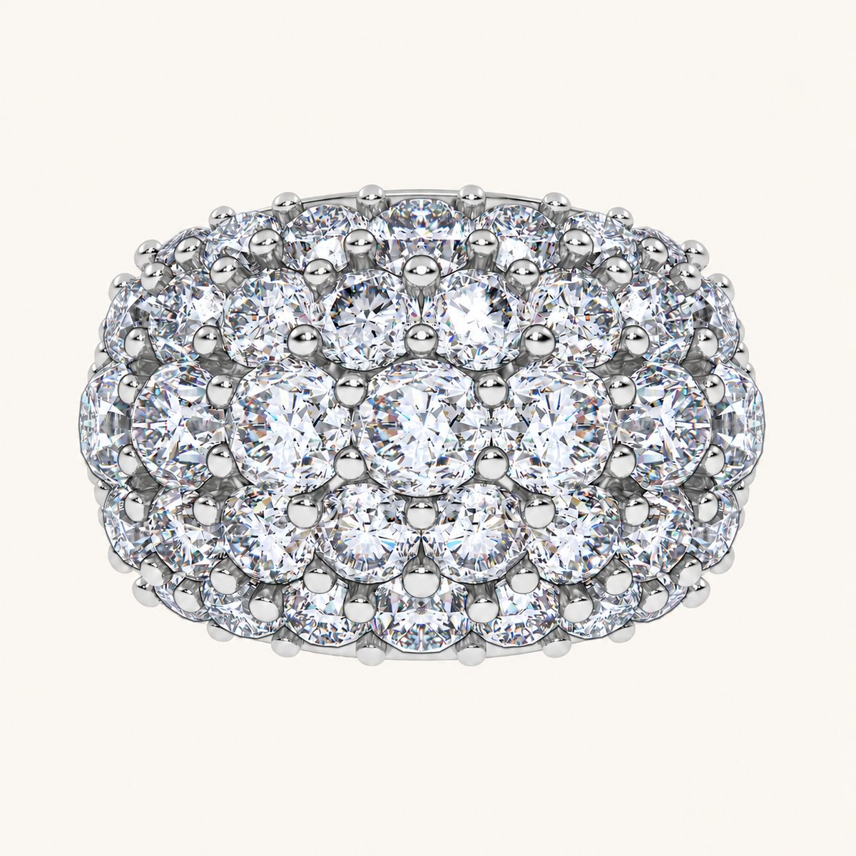 Lab Grown Diamond 6.00 CT Round Cut Men's Fancy Cluster Band