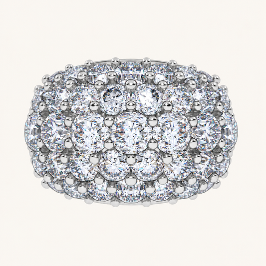 Lab Grown Diamond 6.00 CT Round Cut Men's Fancy Cluster Band