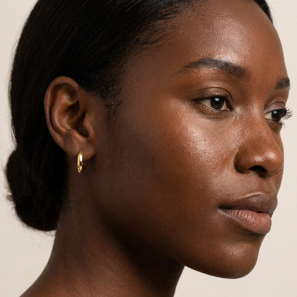 Plain Hoop Huggie Earrings