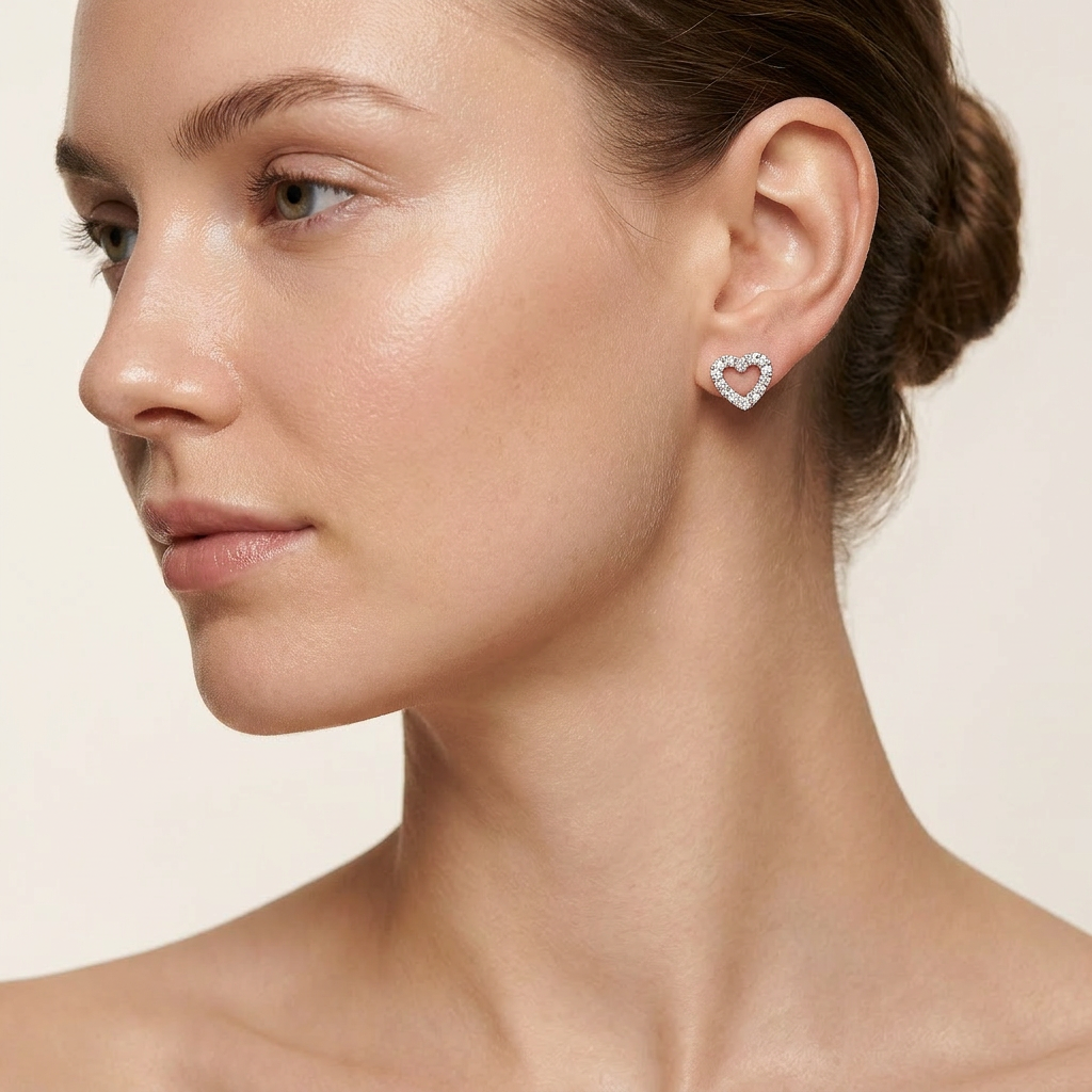 Moissanite 0.80 CT Round Cut Diamond Stud Earrings (V2)