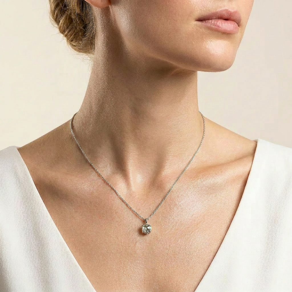 1.41 CT Hexagon Cut Salt and Pepper Diamond Necklace