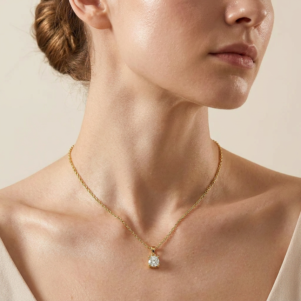 Moissanite 1.00 CT Cushion Cut Diamond Necklace