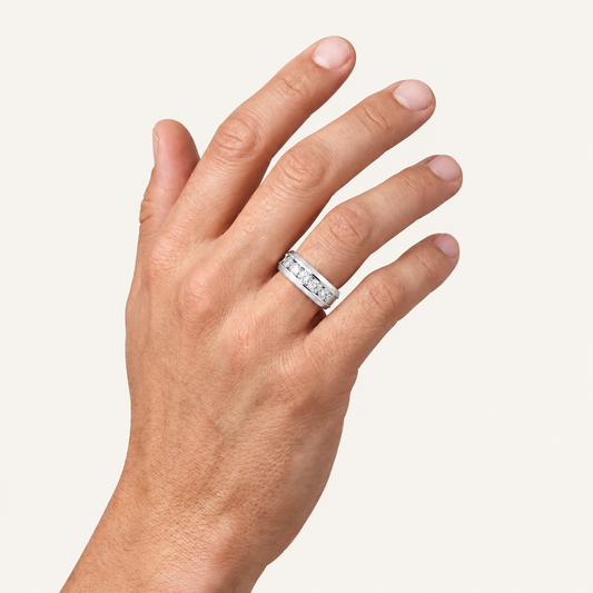 Lab Grown Diamond 2.00 CT Round Cut Men's Ring