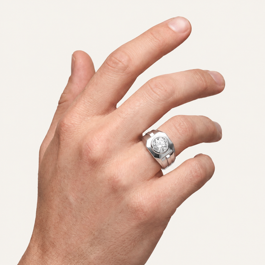 Lab Grown Diamond 3.00 CT Round Cut Men's Ring
