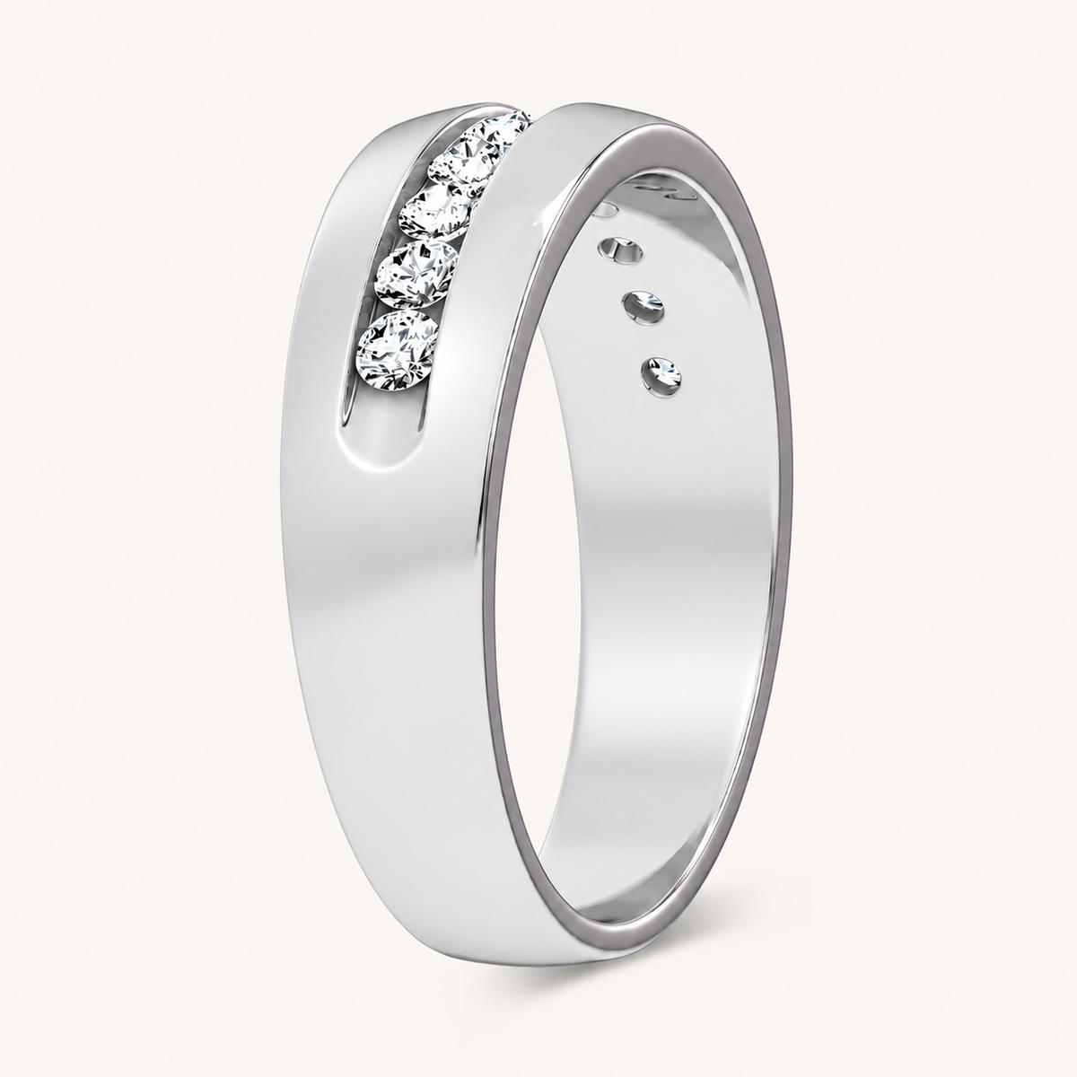 Lab Grown Diamond 0.48 CT Round Cut Men's Ring