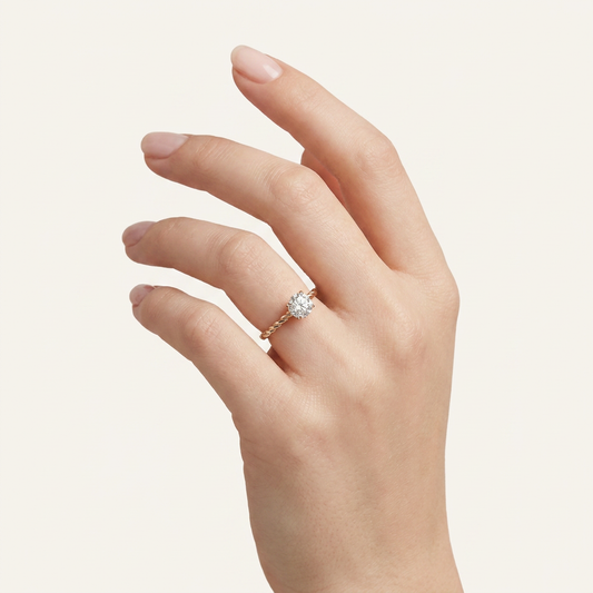 Moissanite 1.50 CT Round Cut Diamond Solitaire Ring