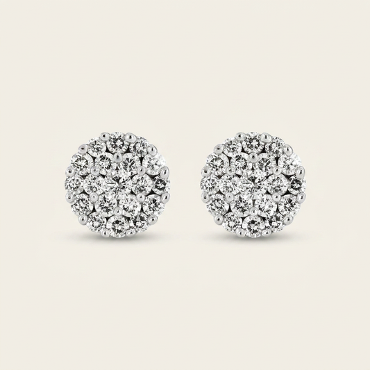 Moissanite 2.00 CT Round Cut Diamond Stud Earrings