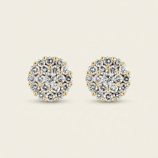 Moissanite 2.00 CT Round Cut Diamond Stud Earrings