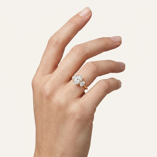 Moissanite 2.40 CT Oval Cut Diamond Three Stone Ring