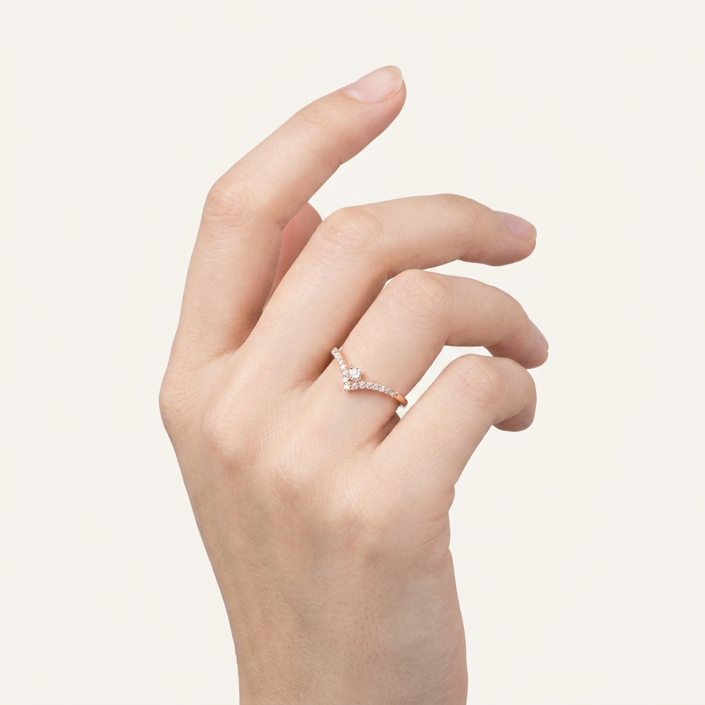 Moissanite 0.21 CT Round Cut Diamond Ring
