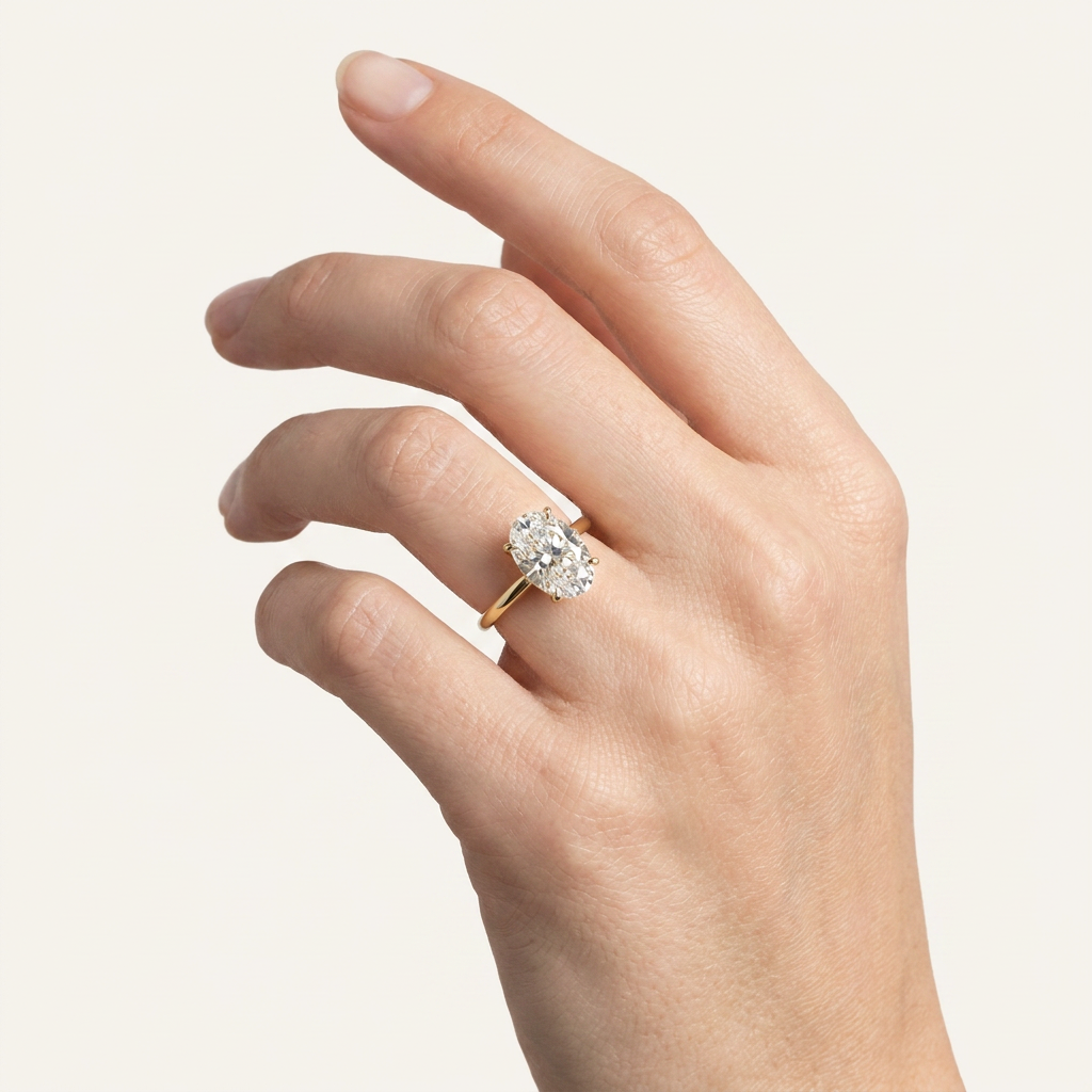 Moissanite 4.15 CT Oval Cut Diamond Solitaire Ring