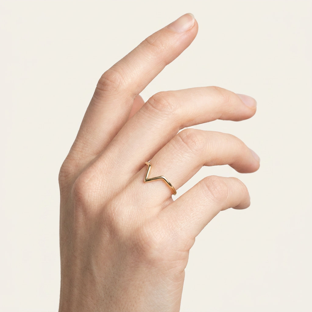 V-Shape Plain Wedding Band