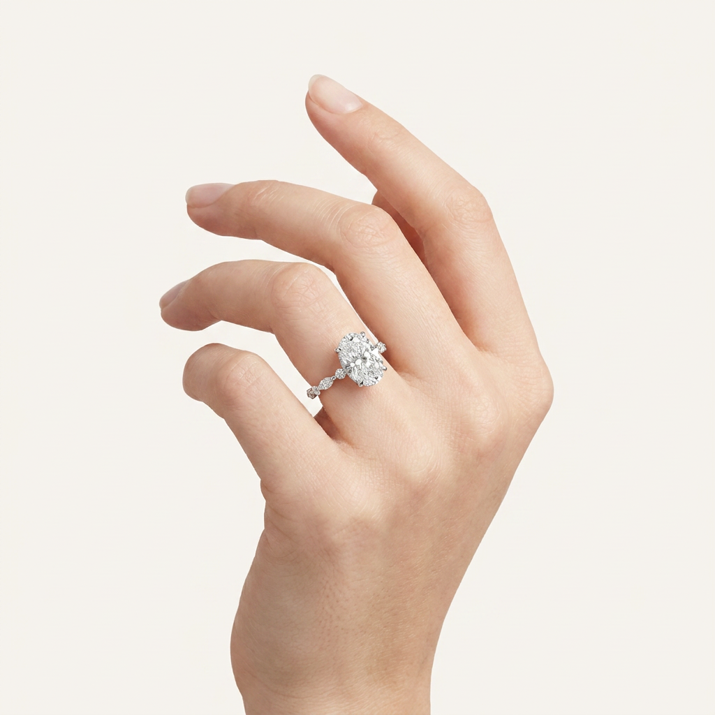 Moissanite 3.30 CT Oval Cut Diamond Solitaire Ring