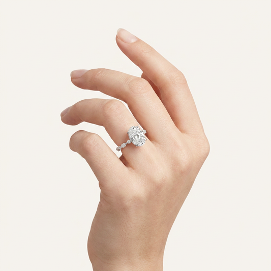 Moissanite 3.30 CT Oval Cut Diamond Solitaire Ring