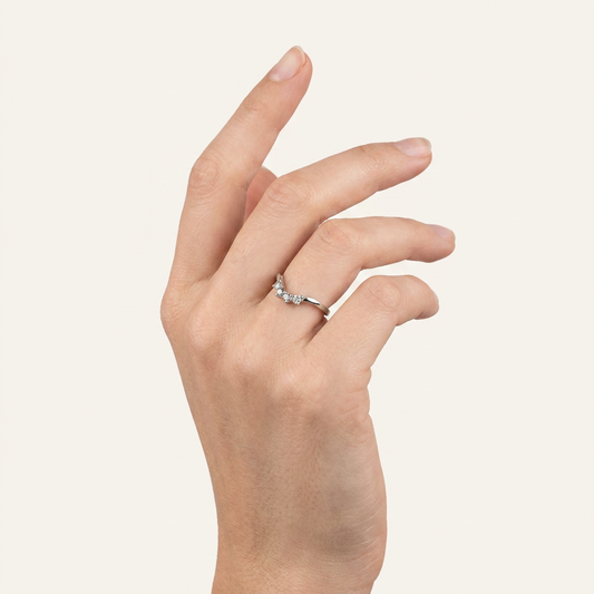 0.24 CT Round Cut Salt and Pepper Diamond Ring