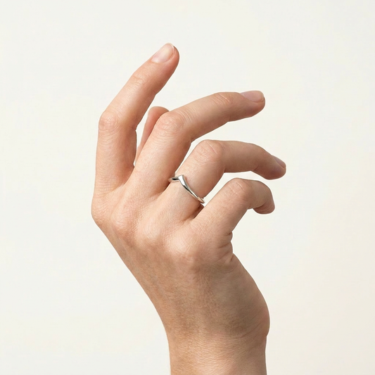Polished Chevron Plain Wedding Band
