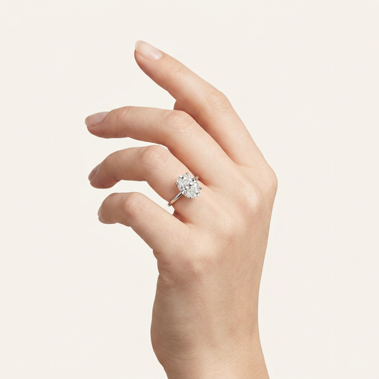 Moissanite 2.85 CT Oval Cut Diamond Solitaire Ring