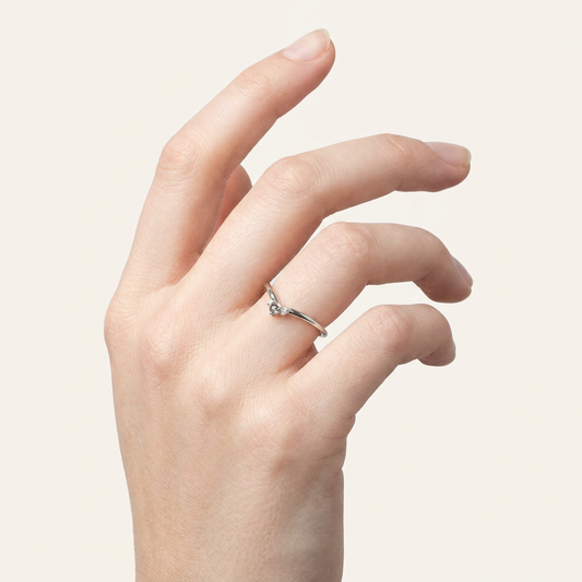0.15 CT Round Cut Salt and Pepper Diamond Ring