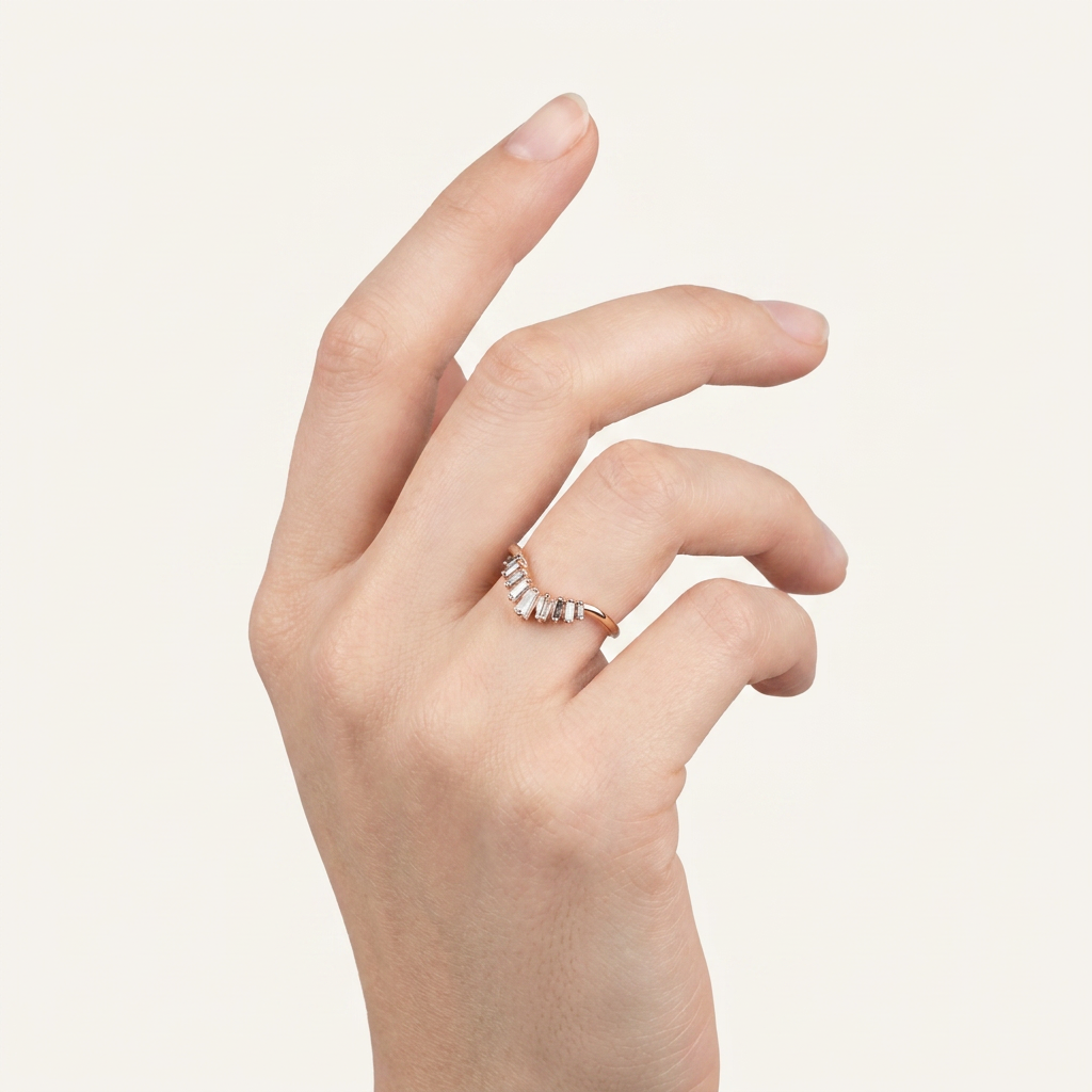 0.30 CT Baguette Cut Salt and Pepper Diamond Band