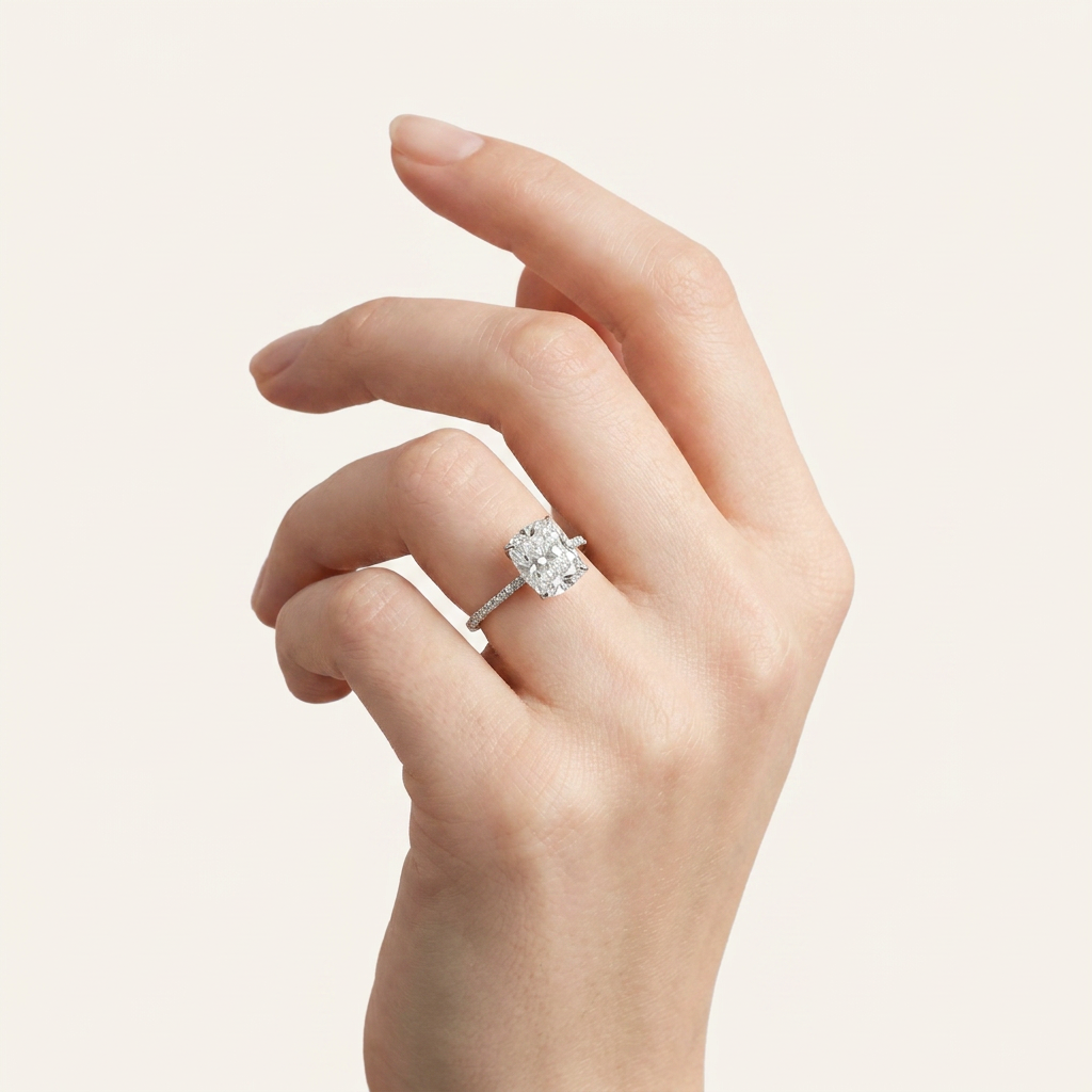 Moissanite 2.80 CT Cushion Cut Diamond Solitaire Ring