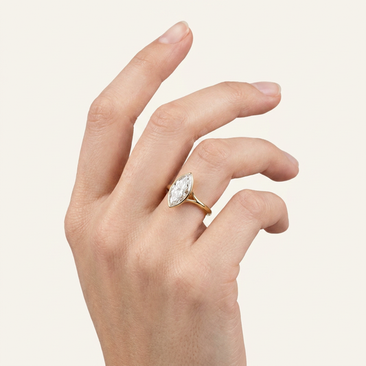 Moissanite 2.84 CT Marquise Cut Diamond Solitaire Ring