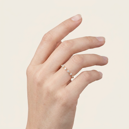 Moissanite 0.20 CT Round Cut Diamond Ring (V-Artdeco)