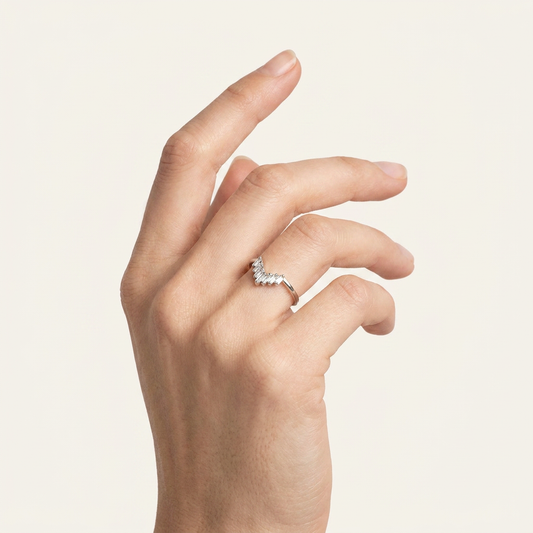 Moissanite 0.26 CT Baguette Cut Diamond Ring