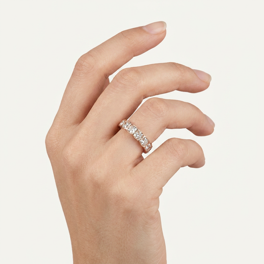 Moissanite 4.05 CT Cushion Cut Diamond Ring