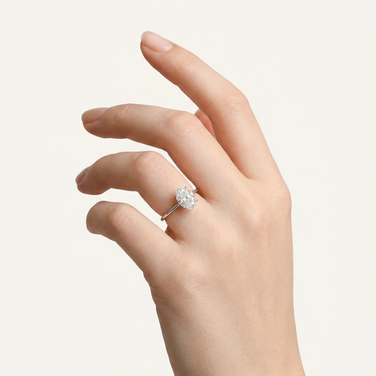 Moissanite 2.30 CT Oval Cut Diamond Solitaire Ring