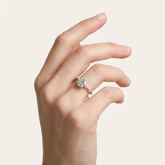 Moissanite 3.45 CT Round Cut Diamond Solitaire Ring