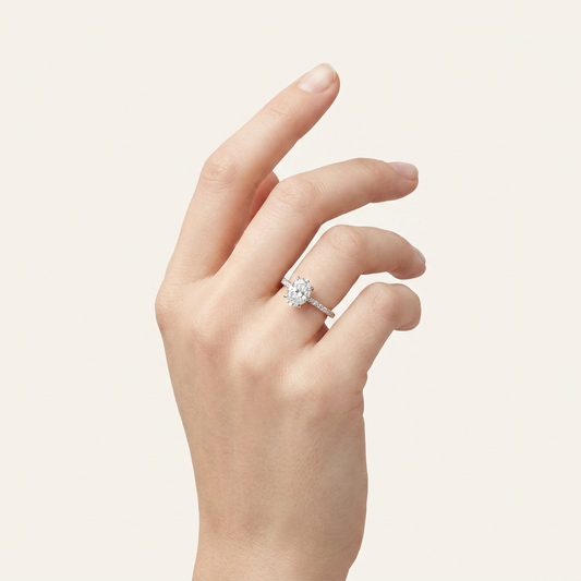 Moissanite 1.80 CT Oval Cut Diamond Solitaire Ring