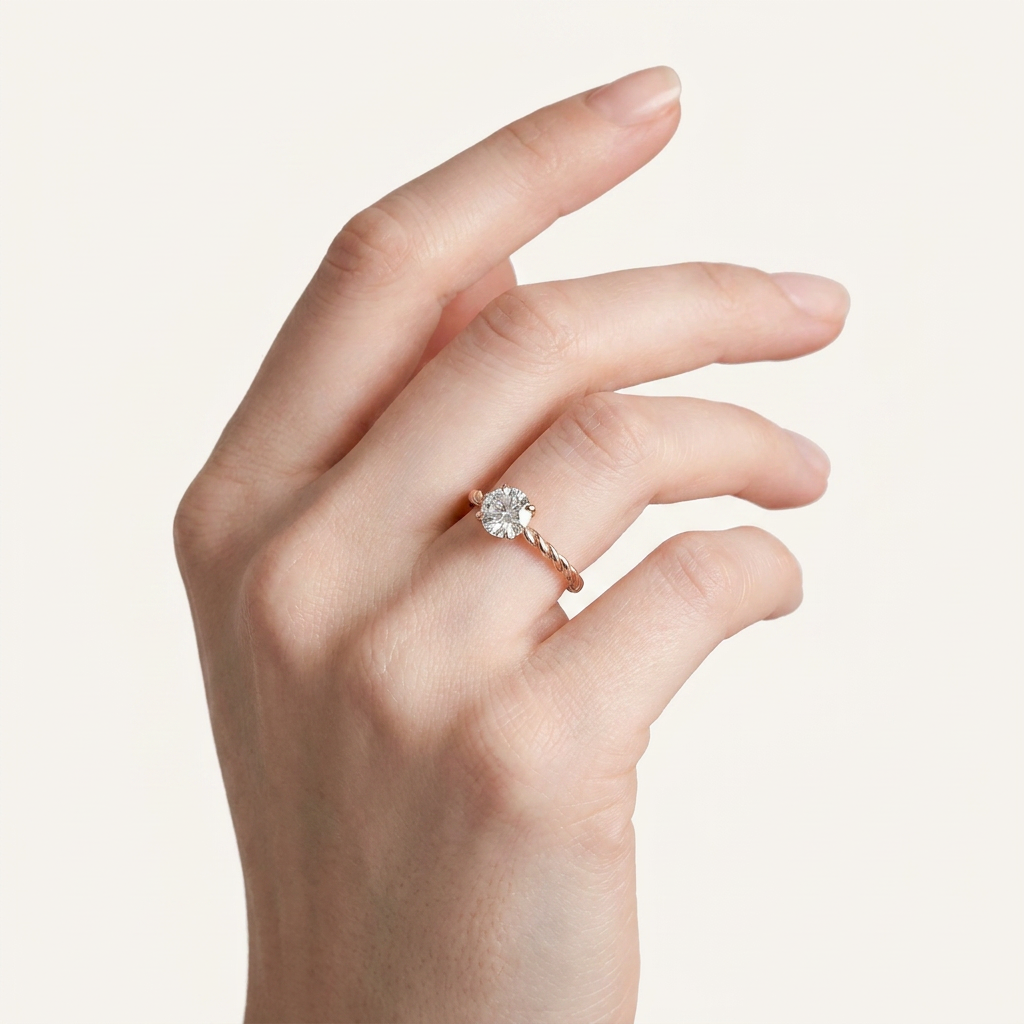 Moissanite 2.10 CT Round Cut Diamond Solitaire Ring