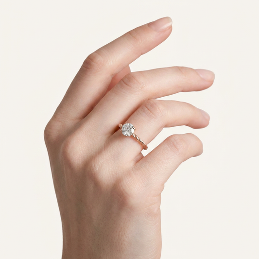Moissanite 2.10 CT Round Cut Diamond Solitaire Ring