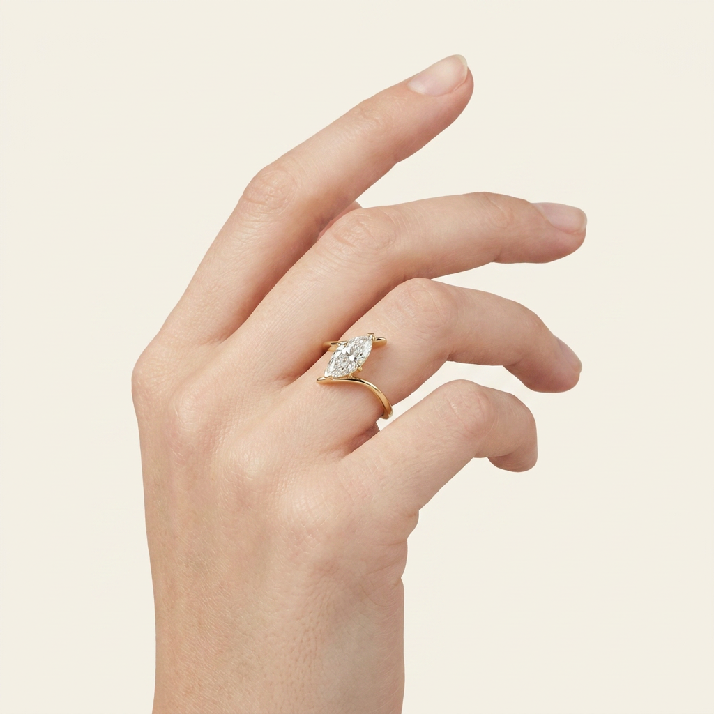 Moissanite 3.00 CT Marquise Cut Diamond Solitaire Ring