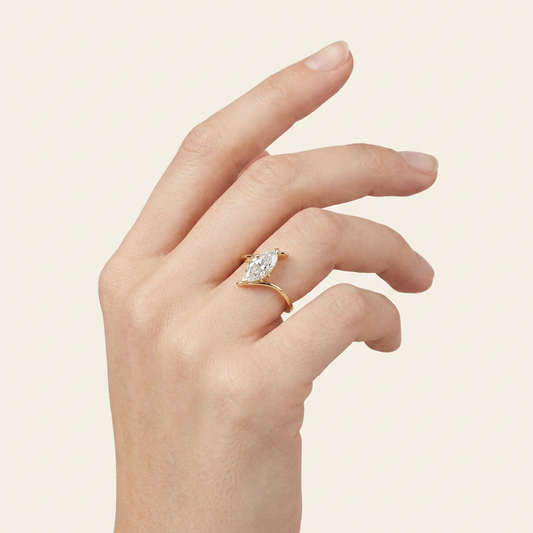 Moissanite 3.00 CT Marquise Cut Diamond Solitaire Ring