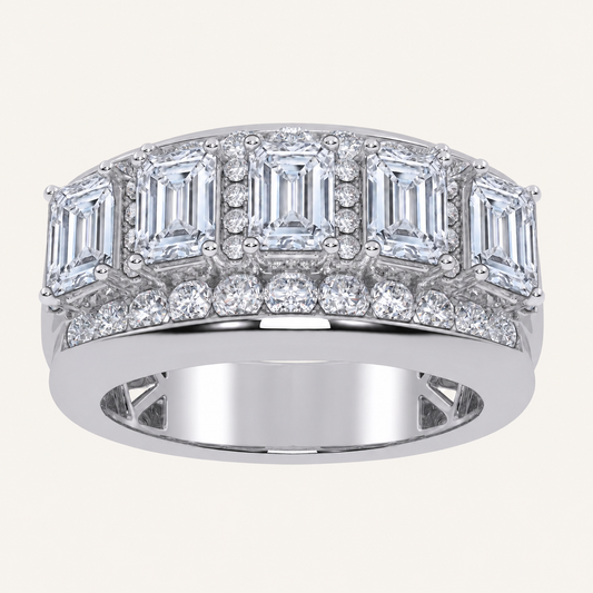Lab Grown Diamond 5.00 CT Emerald Cut Men's Ring