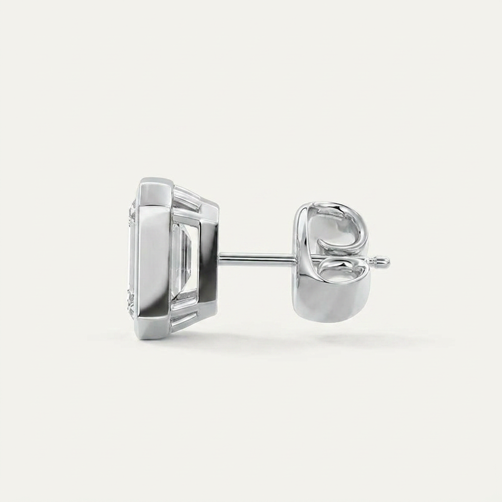 Moissanite 1.00 CT Emerald Cut Diamond Stud Earrings (V2)