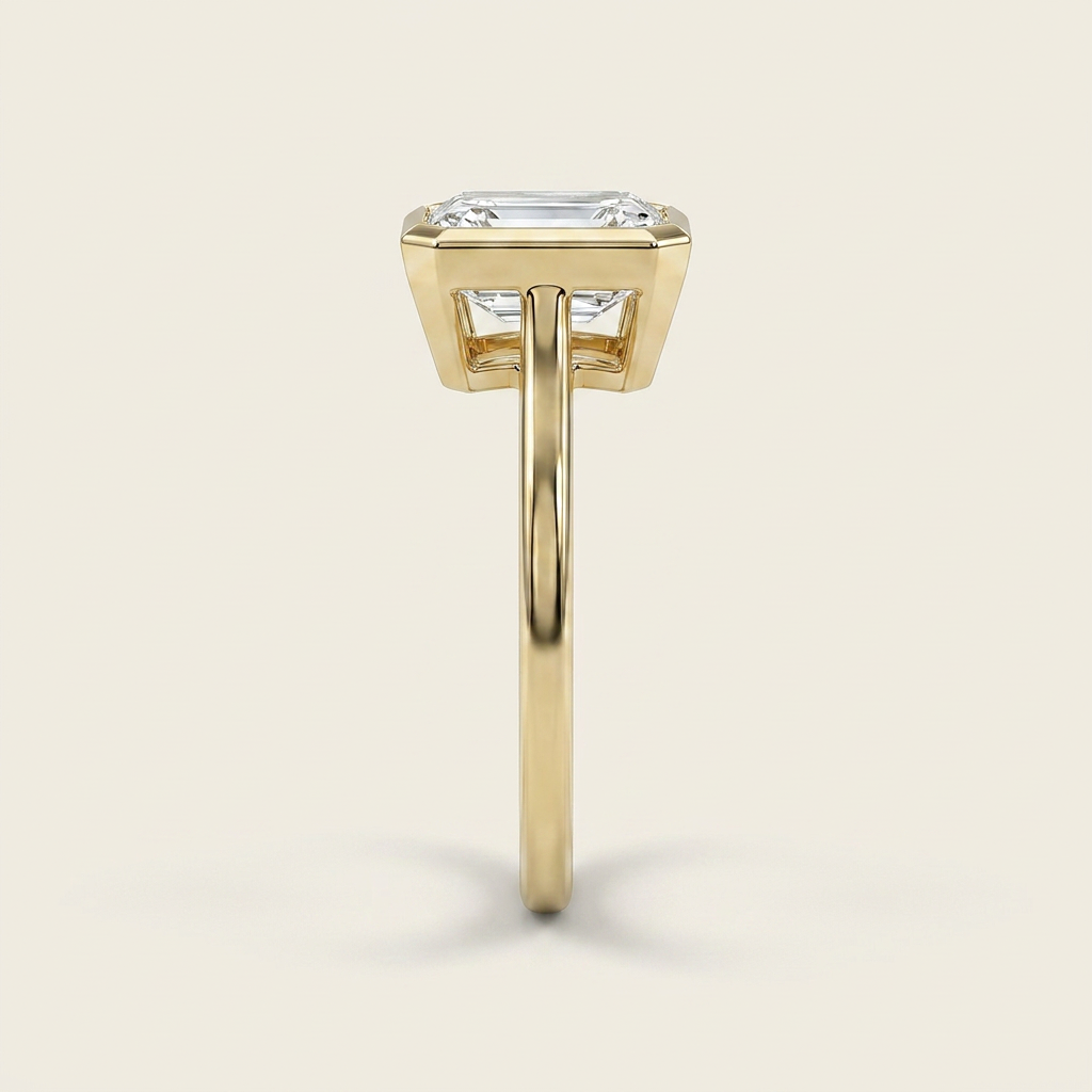 Lab Grown 1.50 CT Emerald Cut Diamond Solitaire Ring (V1)