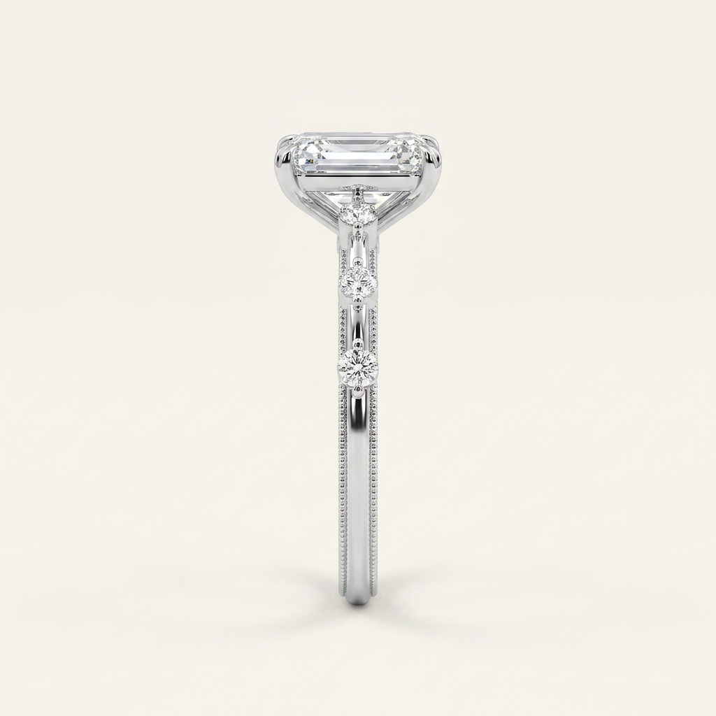Moissanite 1.00 CT Emerald Cut Diamond Solitaire Ring