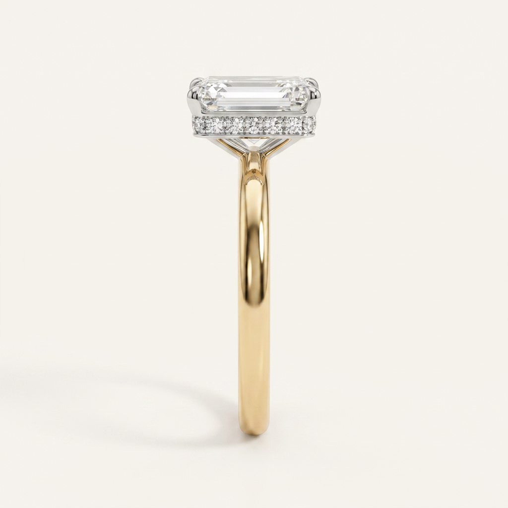 Moissanite 2.00 CT Emerald Cut Diamond Solitaire Ring (V2)