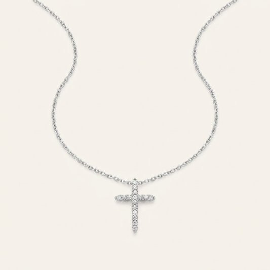Moissanite 2.00 CT Round Cut Diamond Cross Necklace