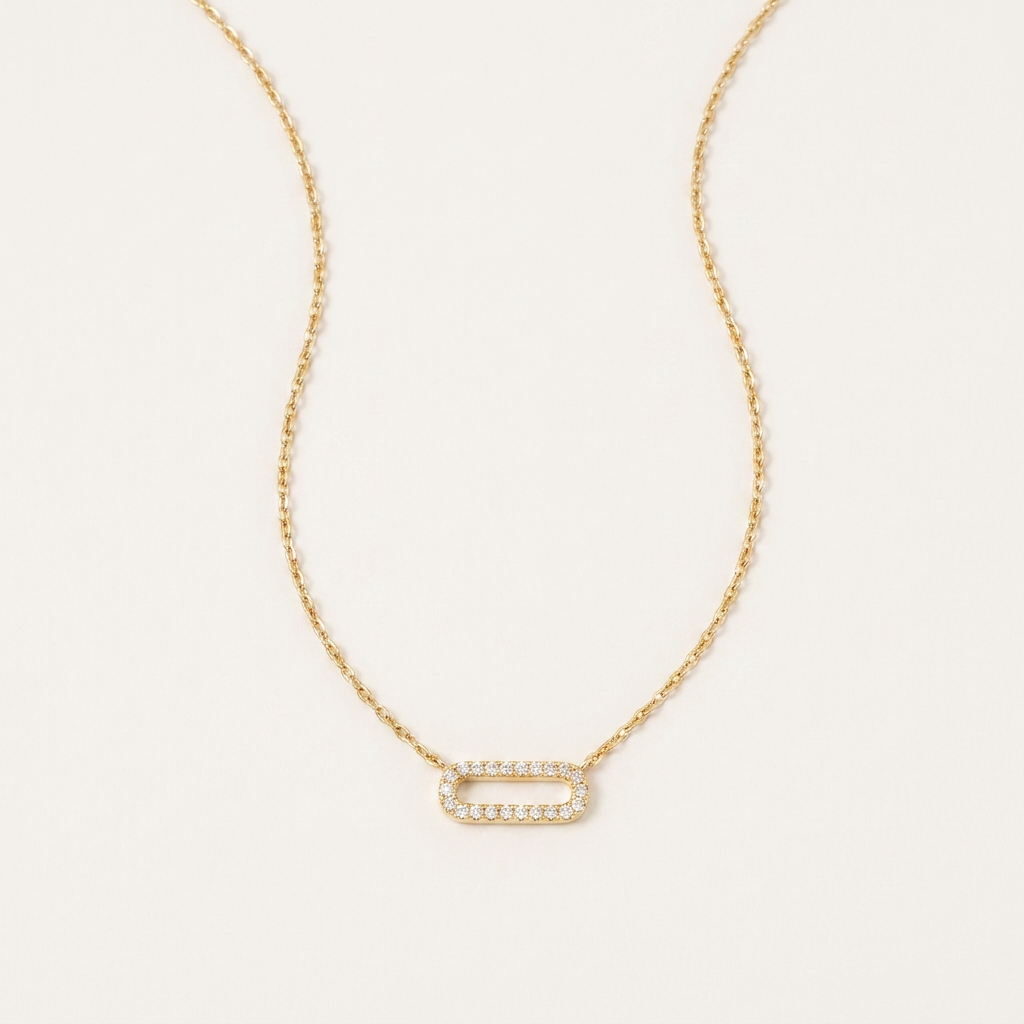 Moissanite 0.30 CT Round Cut Diamond Capsule Necklace