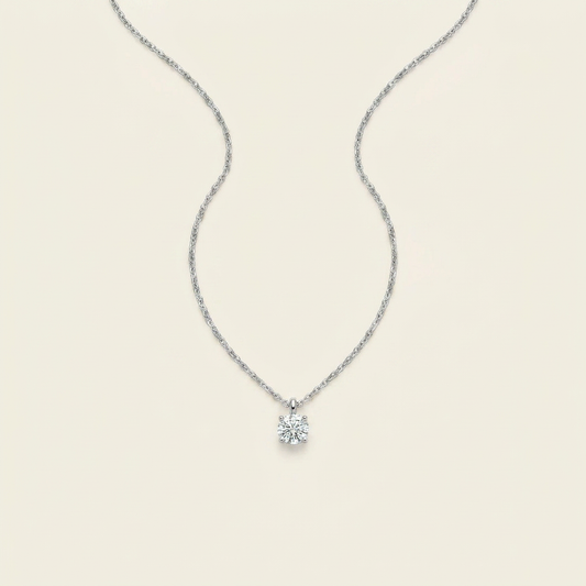 Moissanite 0.33 CT Round Cut Diamond Solitaire Necklace