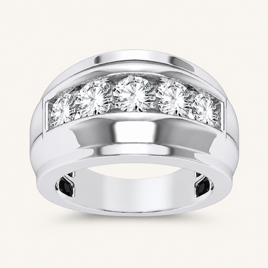 Lab Grown Diamond 2.00 CT Round Cut Men's Ring