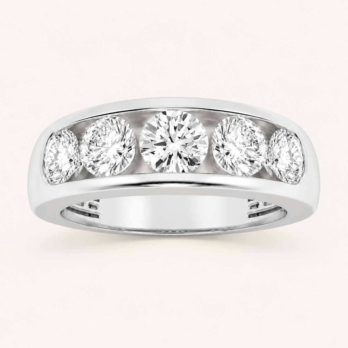 Lab Grown Diamond 2.00 CT Round Cut Men's Band
