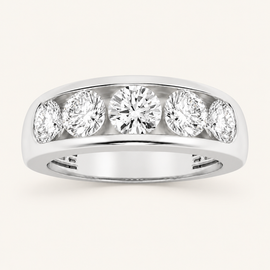 Lab Grown Diamond 2.00 CT Round Cut Men's Band