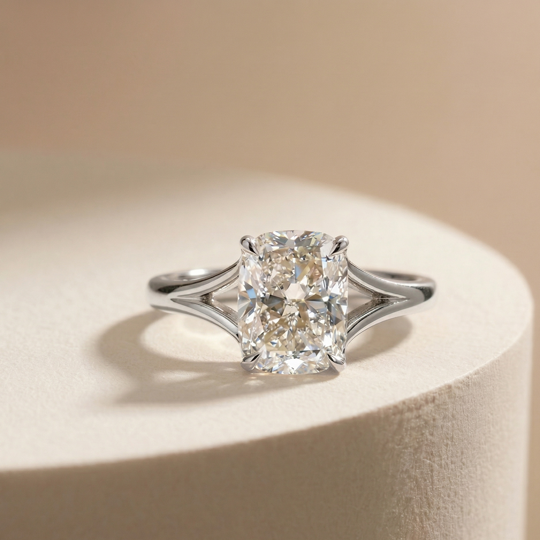 Moissanite 3.00CT Cushion Cut Diamond Solitaire Engagement Ring | Promise Ring