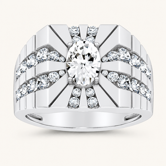 Lab Grown Diamond 2.25 CT Oval Cut Men's Ring